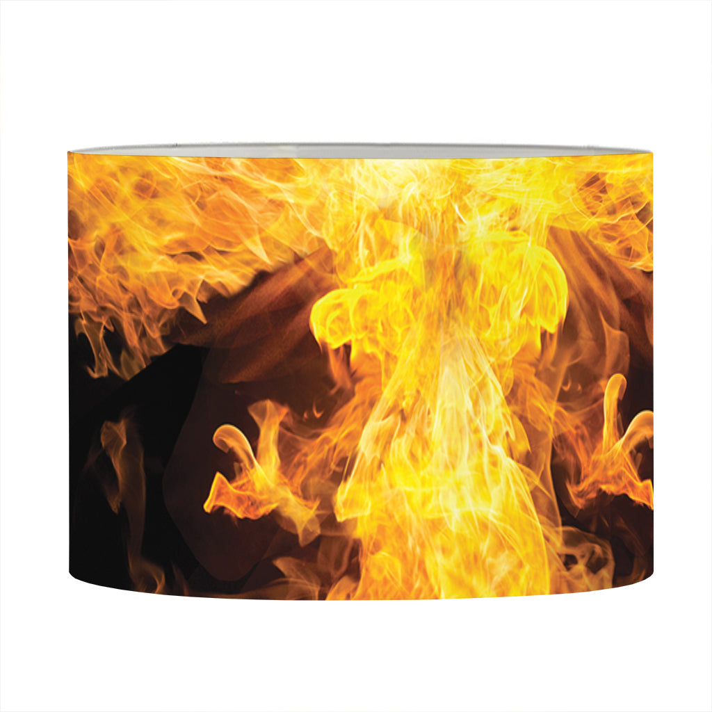 Phoenix Firebird Print Drum Lamp Shade