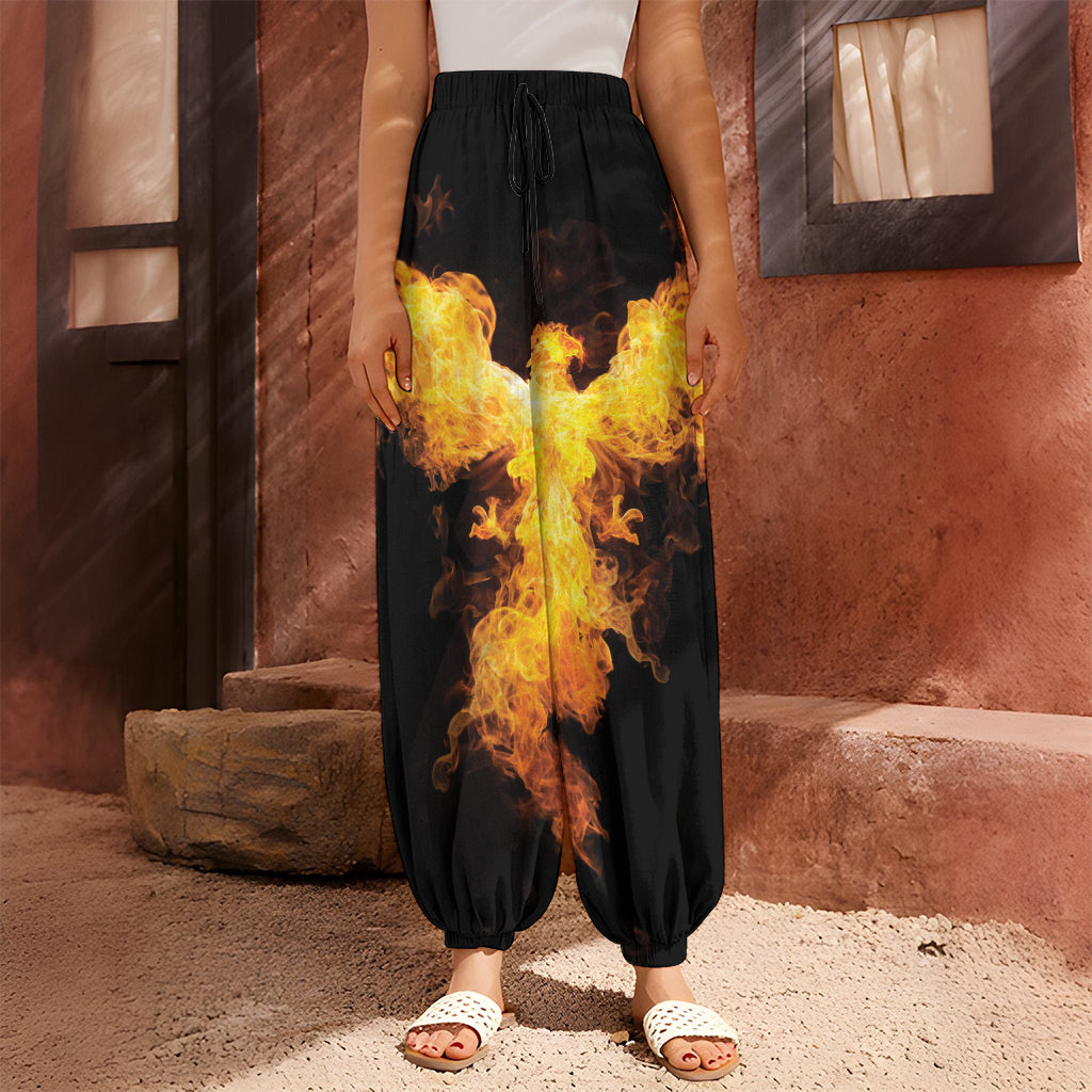 Phoenix Firebird Print Harem Pants