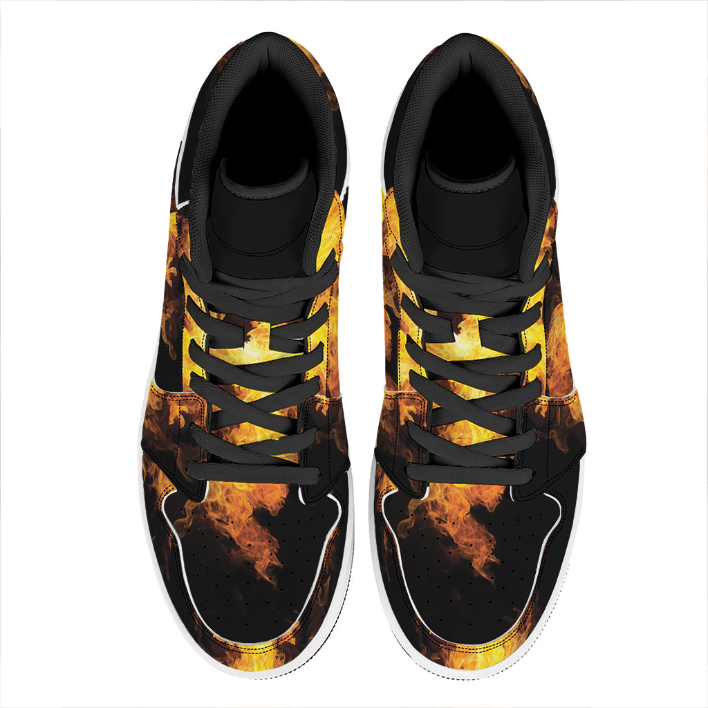 Phoenix Firebird Print High Top Leather Sneakers