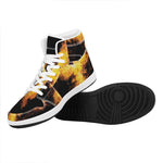Phoenix Firebird Print High Top Leather Sneakers