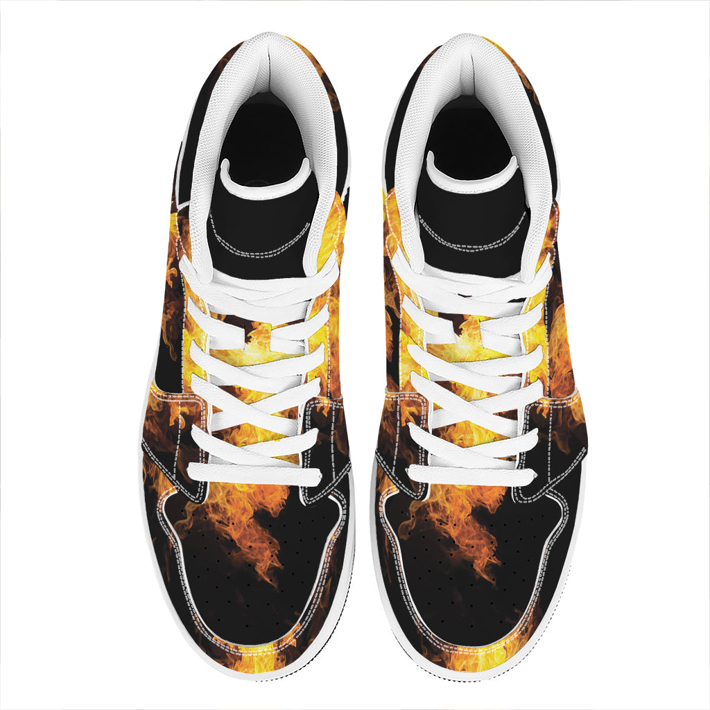 Phoenix Firebird Print High Top Leather Sneakers