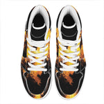 Phoenix Firebird Print High Top Leather Sneakers