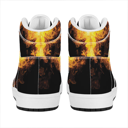 Phoenix Firebird Print High Top Leather Sneakers