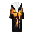Phoenix Firebird Print Hooded Bathrobe