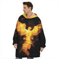 Phoenix Firebird Print Hoodie Blanket