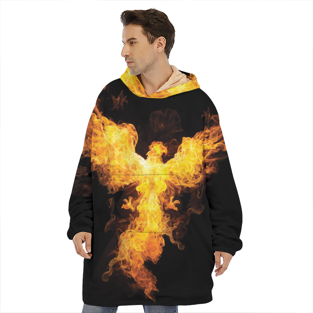 Phoenix Firebird Print Hoodie Blanket
