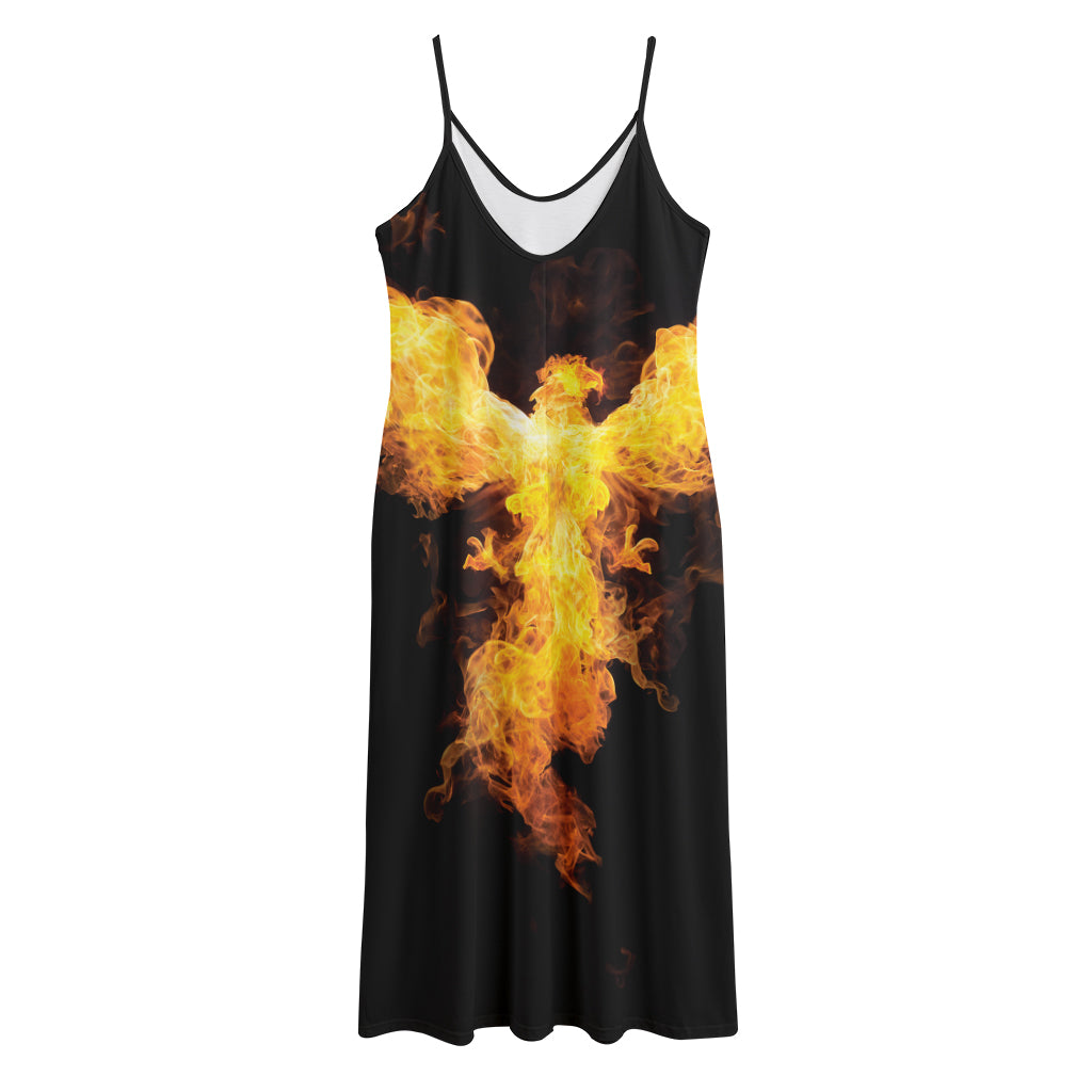 Phoenix Firebird Print Jersey Midi Cami Dress