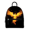 Phoenix Firebird Print Leather Backpack