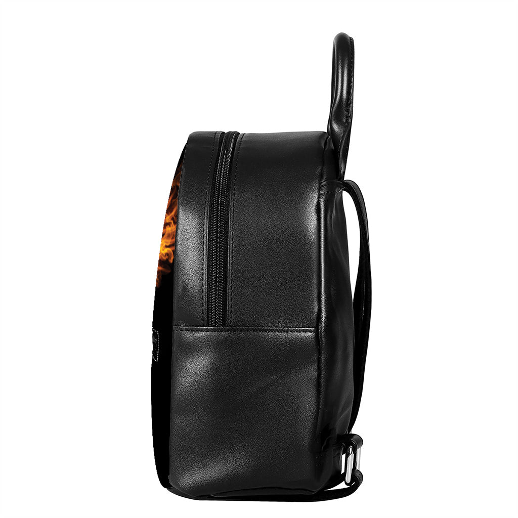 Phoenix Firebird Print Leather Backpack