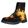 Phoenix Firebird Print Lace-Up Boots