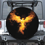 Phoenix Firebird Print Leather Spare Tire Cover