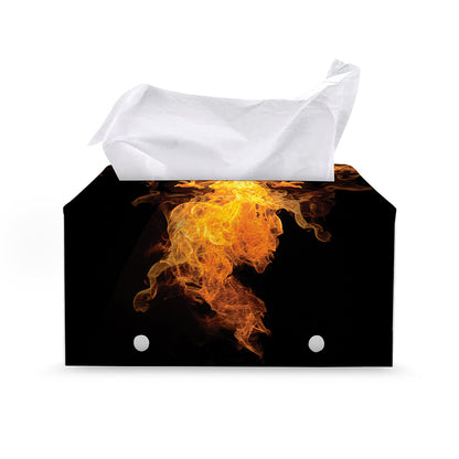 Phoenix Firebird Print Leather Tissue Box Cover