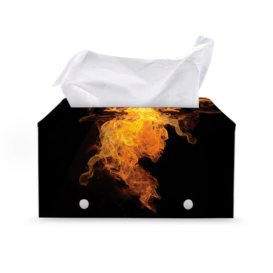 Phoenix Firebird Print Leather Tissue Box Cover
