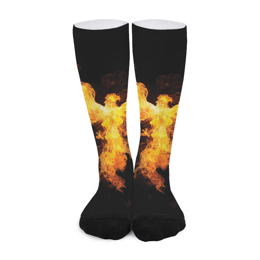 Phoenix Firebird Print Long Socks