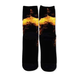 Phoenix Firebird Print Long Socks