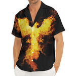 Phoenix Firebird Print Men's Deep V-Neck Shirt