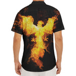 Phoenix Firebird Print Men's Deep V-Neck Shirt