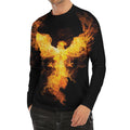 Phoenix Firebird Print Men's Long Sleeve Rash Guard