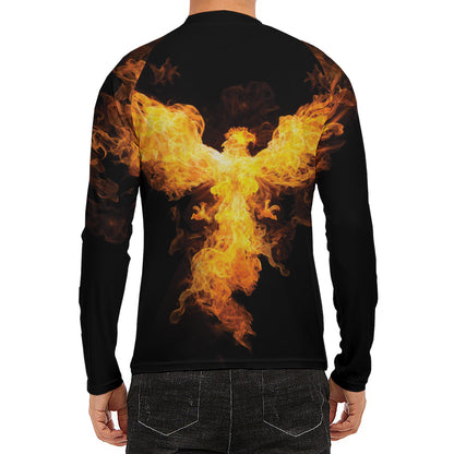 Phoenix Firebird Print Men's Long Sleeve Rash Guard