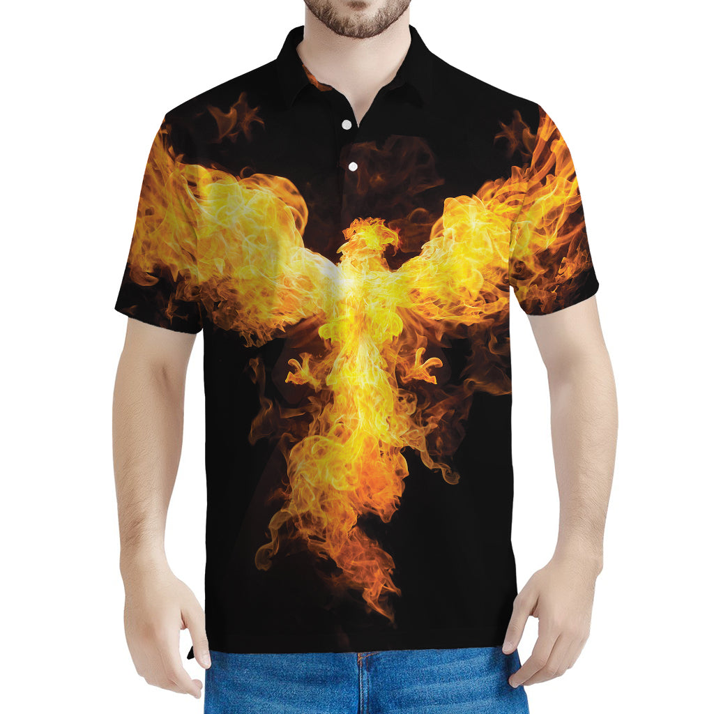 Phoenix Firebird Print Men's Polo Shirt