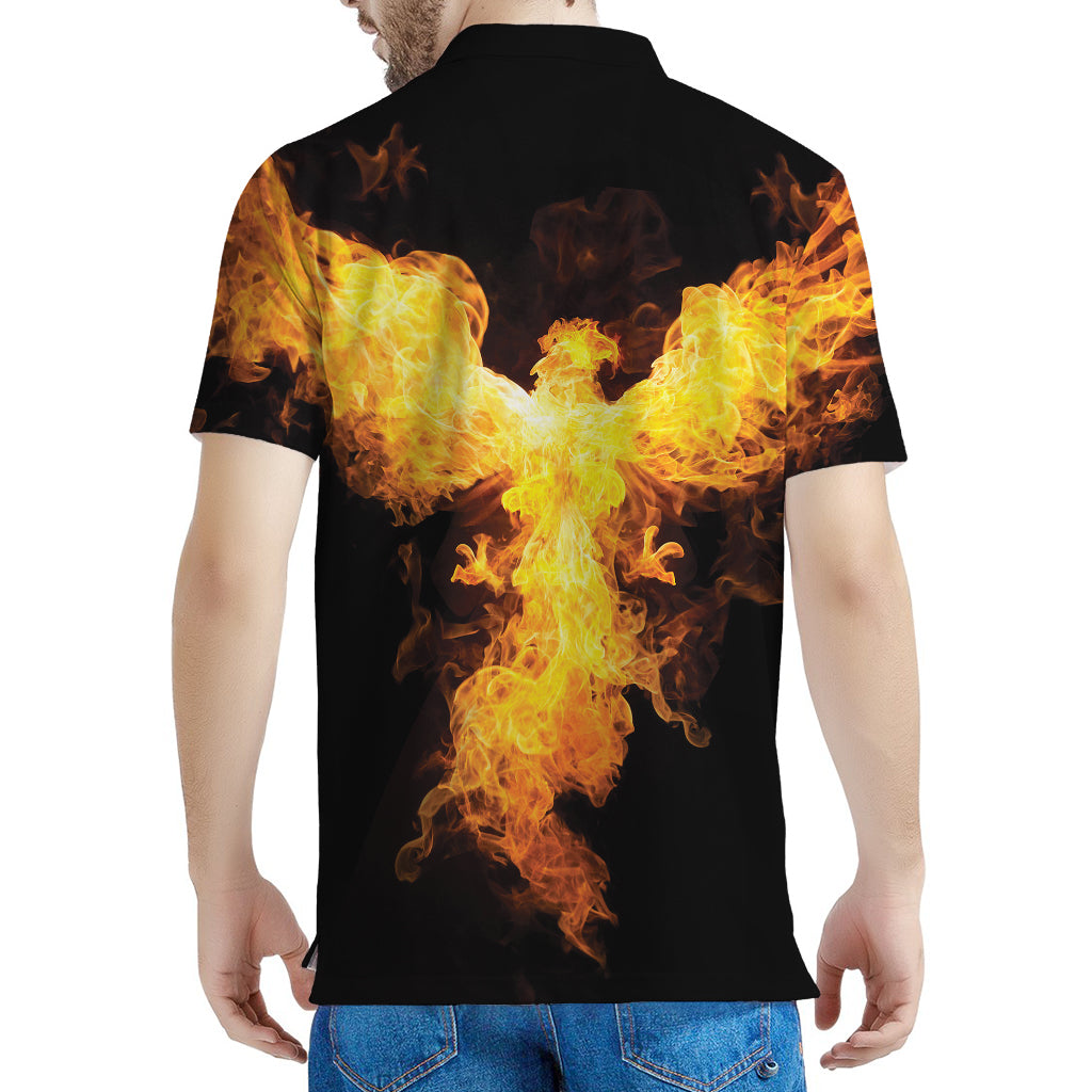 Phoenix Firebird Print Men's Polo Shirt