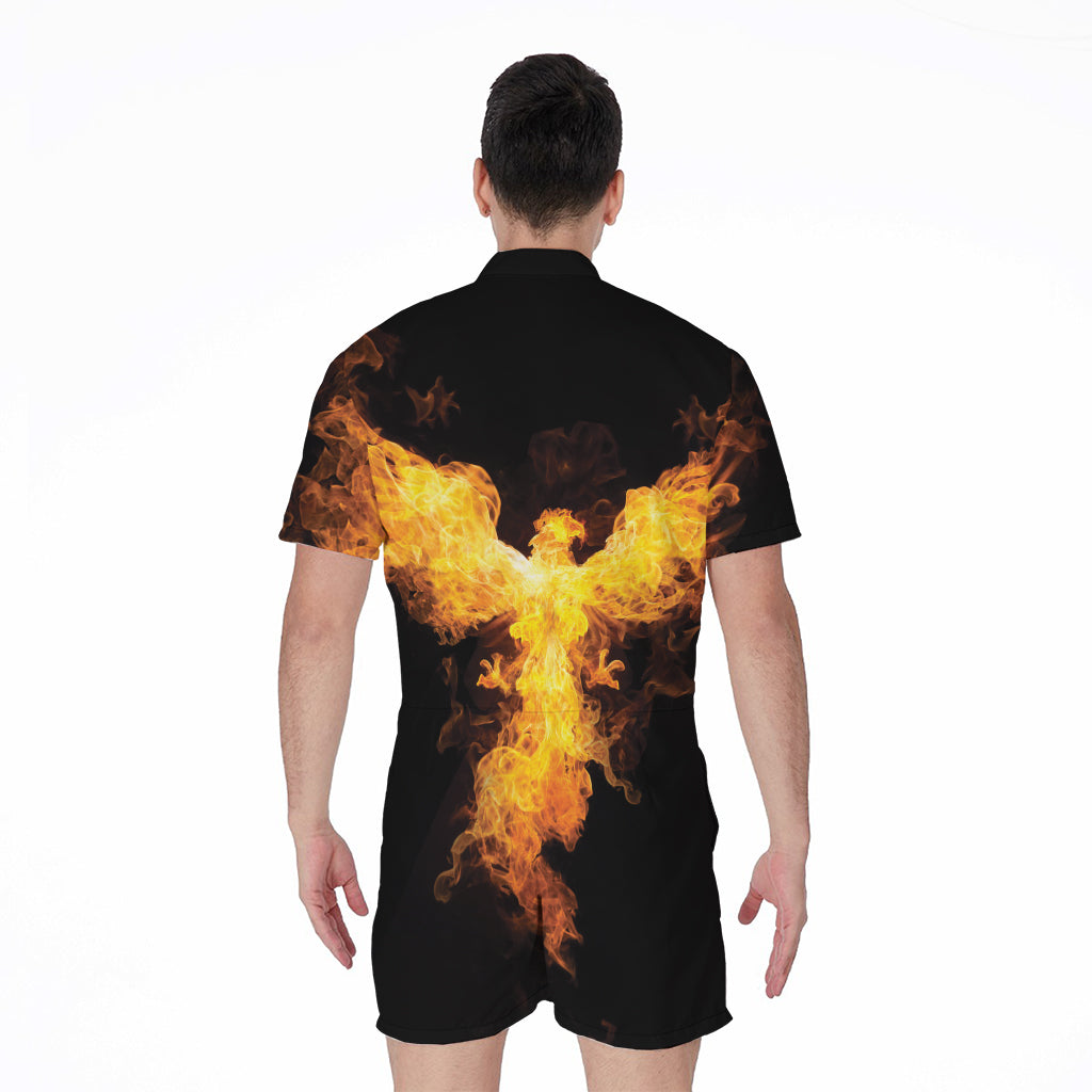 Phoenix Firebird Print Men's Rompers