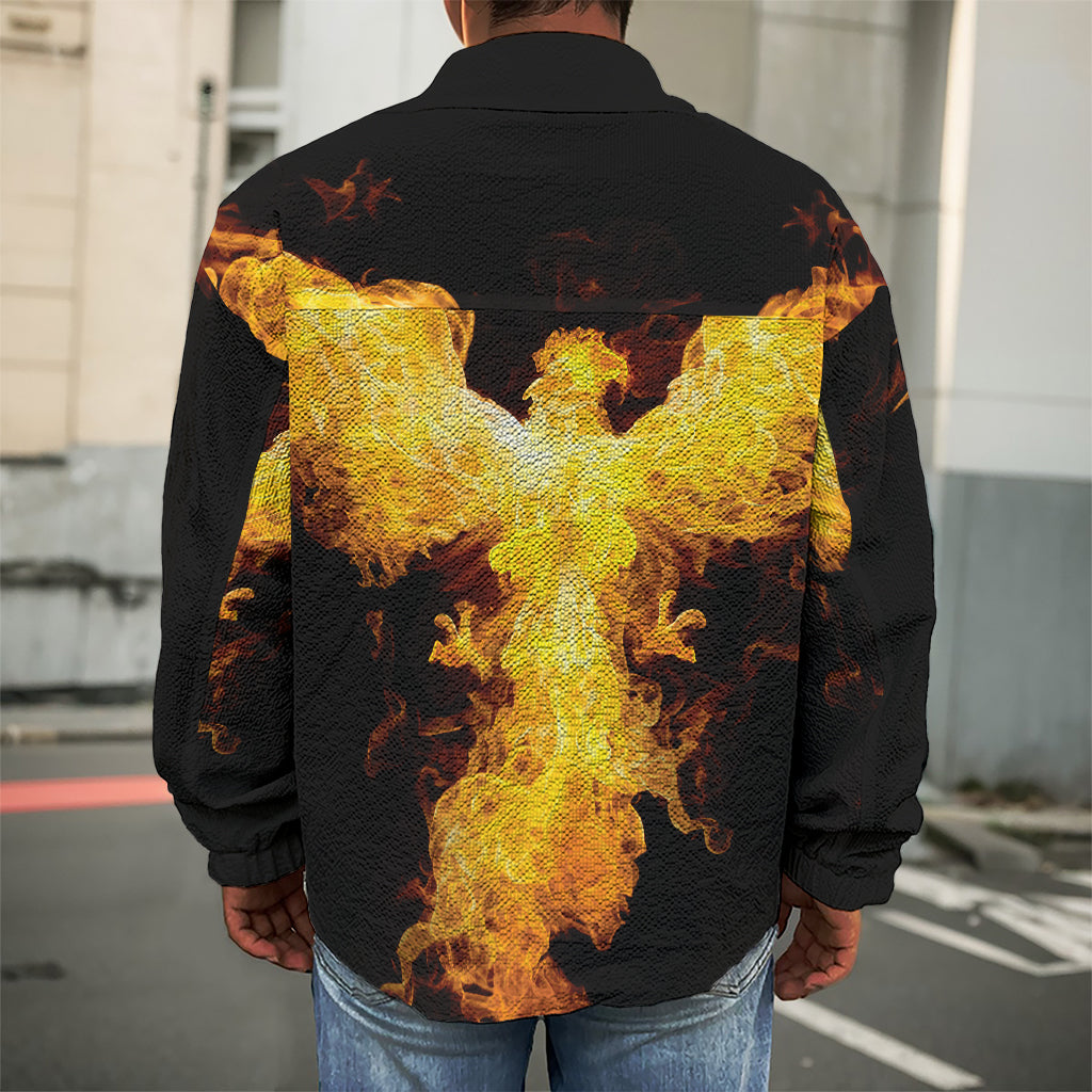 Phoenix Firebird Print Men's Shirt Jacket