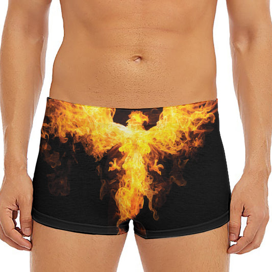 Phoenix Firebird Print Men's Short Boxer Briefs