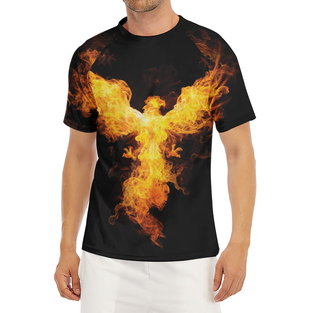 Phoenix Firebird Print Men's Short Sleeve Rash Guard