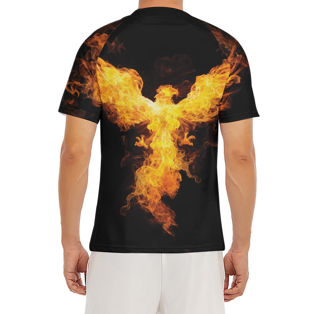 Phoenix Firebird Print Men's Short Sleeve Rash Guard