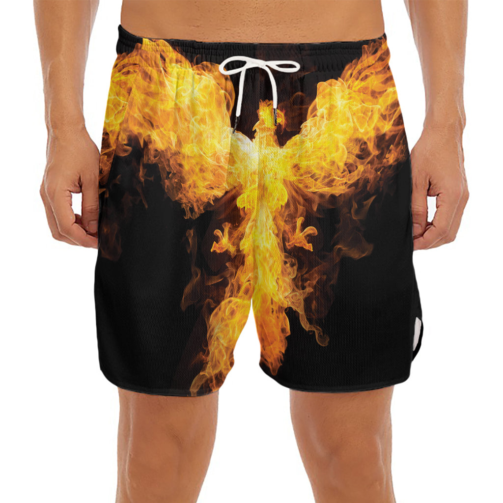 Phoenix Firebird Print Men's Split Running Shorts