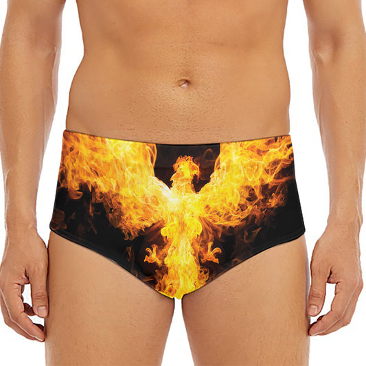 Phoenix Firebird Print Men's Triangle Swim Briefs
