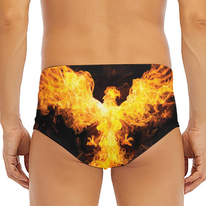 Phoenix Firebird Print Men's Triangle Swim Briefs