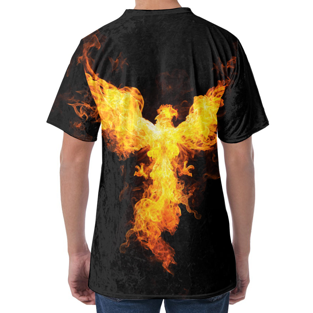 Phoenix Firebird Print Men's Velvet T-Shirt