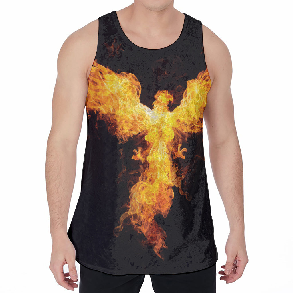 Phoenix Firebird Print Men's Velvet Tank Top