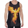 Phoenix Firebird Print Men's Velvet Tank Top