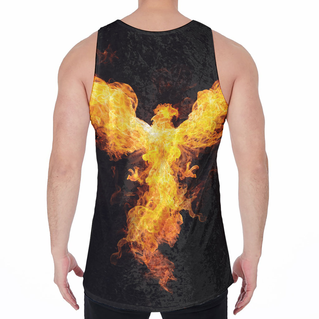 Phoenix Firebird Print Men's Velvet Tank Top
