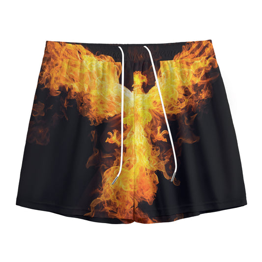 Phoenix Firebird Print Mesh Shorts