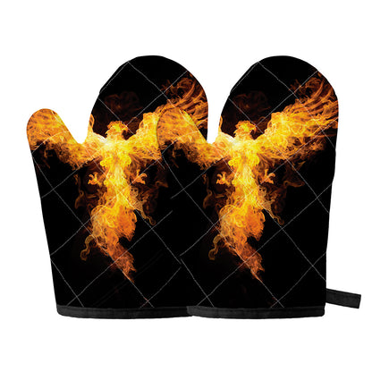 Phoenix Firebird Print Oven Mitts