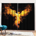 Phoenix Firebird Print Pencil Pleat Curtains