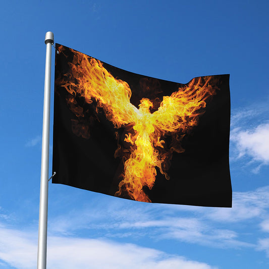 Phoenix Firebird Print Polyester Flag