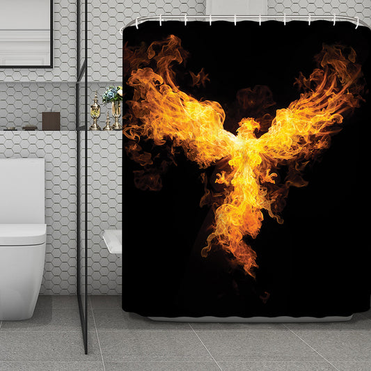 Phoenix Firebird Print Polyester Shower Curtain