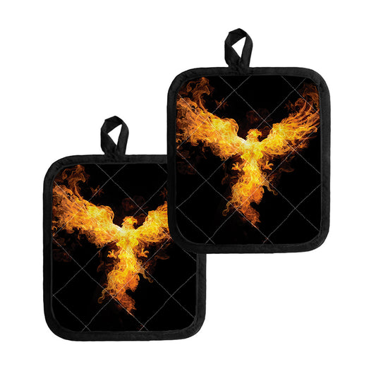 Phoenix Firebird Print Pot Holders
