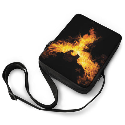 Phoenix Firebird Print Rectangular Crossbody Bag