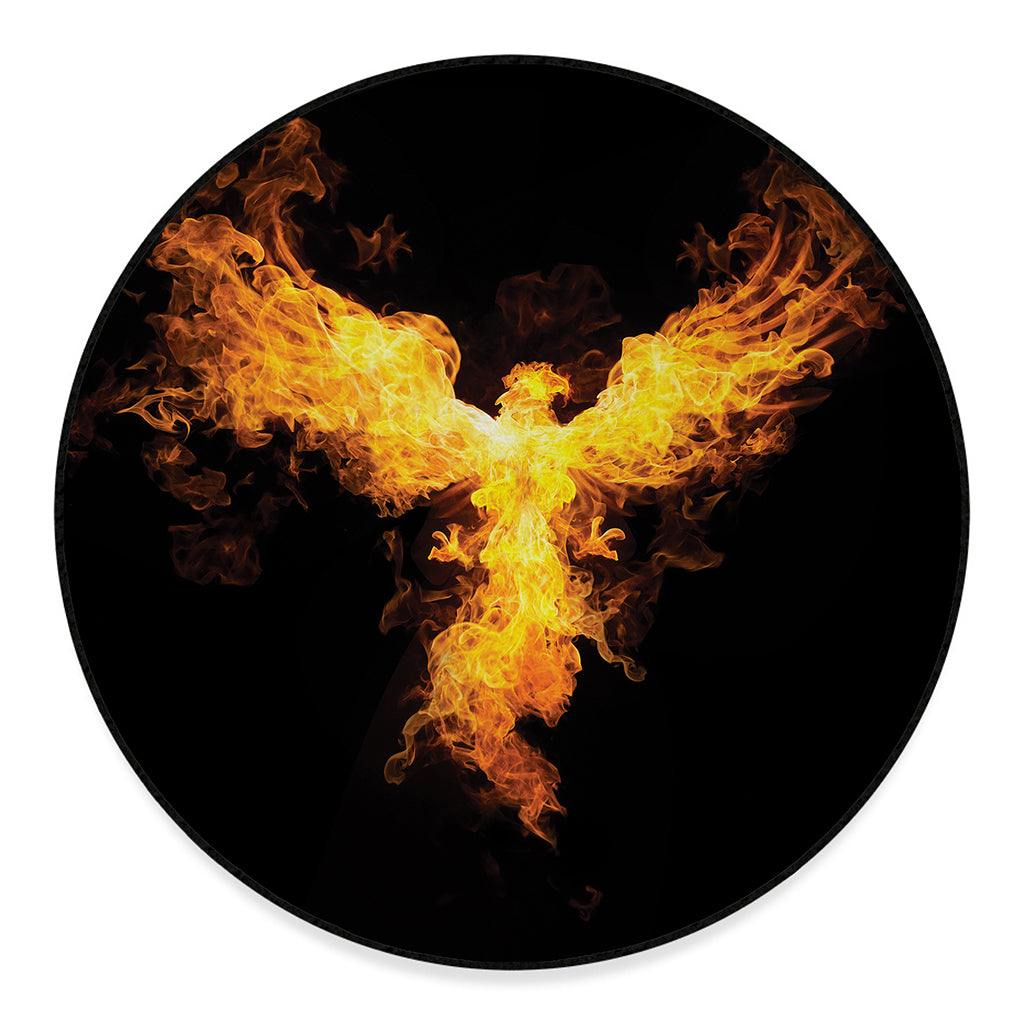 Phoenix Firebird Print Round Floor Mat