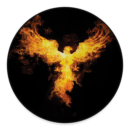 Phoenix Firebird Print Round Floor Mat
