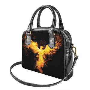 Phoenix Firebird Print Shoulder Handbag
