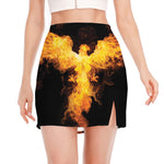 Phoenix Firebird Print Side Slit Mini Skirt