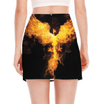 Phoenix Firebird Print Side Slit Mini Skirt