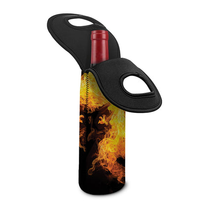 Phoenix Firebird Print Single Neoprene Wine Tote